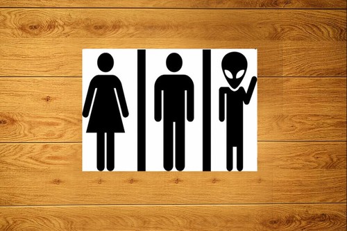 Alien bathroom door - alien, sticker