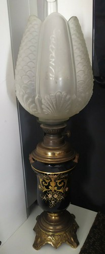 Coppia antica grande lampada - antica, a