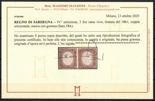 C49 1861 REGNO SARDEGNA coppia