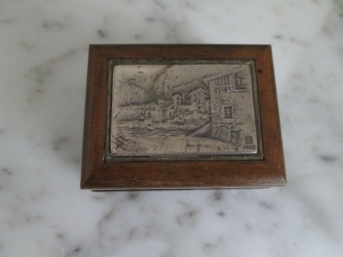 Scatola legno con placca - legno,