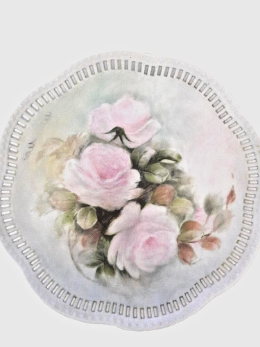Piatto rosa vintage - , 10"