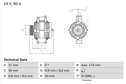 Alternatore bosch per mercedes - alternatore,