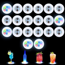 Confezione Da 20 Sottobicchieri a LED, Adesivi a LED, Super Luminosi, Lampada a 