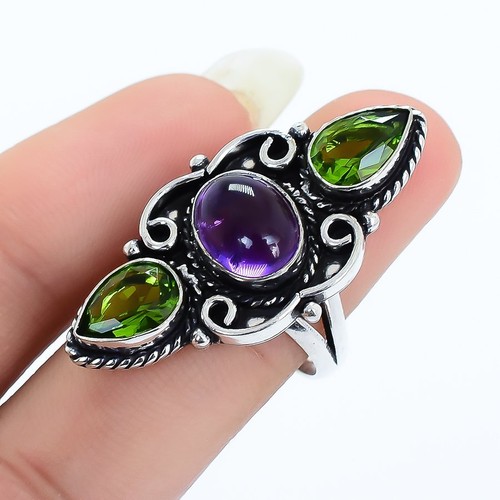 Anello argento con gemme di - argento,