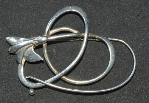 Spilla con fiore argento - fiore, in