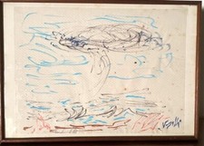 ANTONIO VANGELLI, COMPOSIZIONE ASTRATTA, ANNI SESSANTA cornice