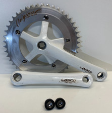 Guarnitura LASCO Pista/Single-Speed bianca 46T - pedivelle da 165  mm. - 1523