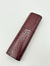 Astuccio Montblanc Florence Leather crocodile pouch pen burgundy bordeaux penna