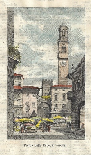Stampa antica verona piazza - stampa,