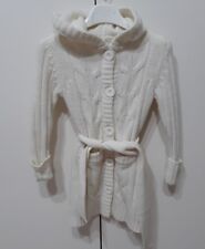 giacca lunga di lana bimba lungo terranova bianco panna 2/3 anni con cappuccio