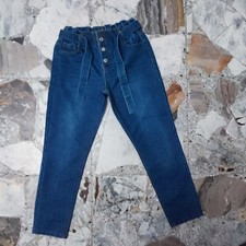 Okaidi Jeans Bambina Tg 12 Con Elastico Colore Denim Scuro
