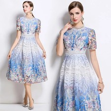 Abito Blu A Mezza Manica In