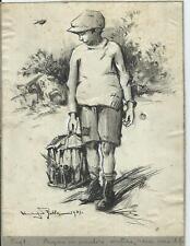  disegno originale matita e china di VENANZIO ZOLLA bozzetto illustrazione 1953