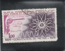 L473 FRANCE Timbre Y&T N° 1844 de 1975 " Convention du metre " Oblitéré