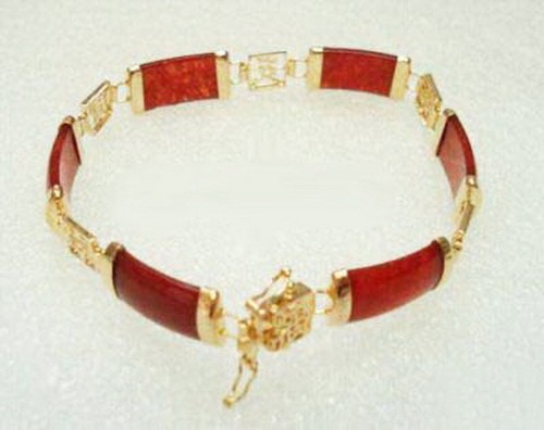 Braccialetto giada rossa 18kgp - rossa,