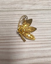 Spilla antica fiori color oro