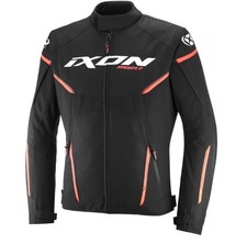 Giacca Moto Termica Impermeabile Ixon Striker Nero Bianco Rosso
