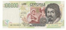 100000 LIRE CARAVAGGIO II° TIPO DECR 1994   LETTERA  D