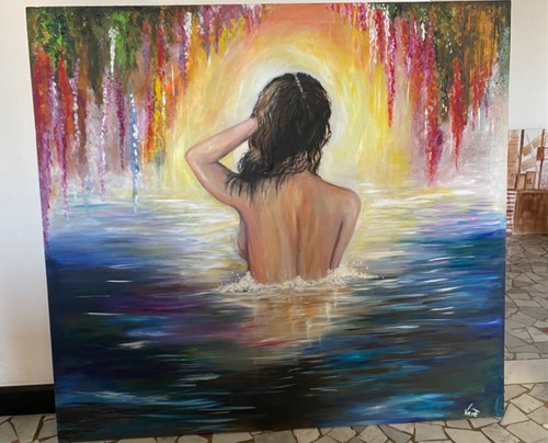 Dipinto nenè donna nuda - dipinto,