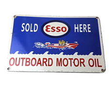 Insegna Benzina Esso Vintage -