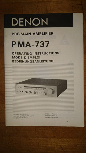 Denon pma 737 manuale - pma-737, di