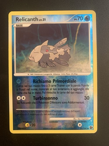 Carta pokémon relicanth - pokémon, lv