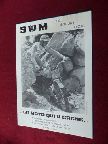Publicité prospectus moto swm - publicité,