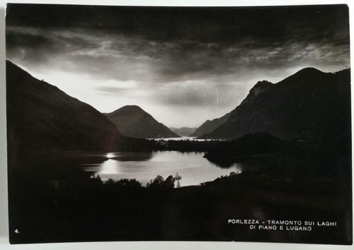 Cartolina porlezza tramonto - porlezza,