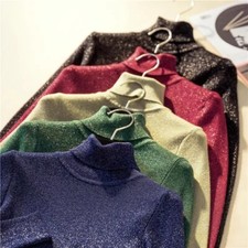 Women's Glitter High Neck Knit