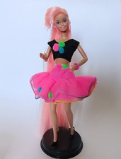 Barbie Reroot Mattel Vintage Disco Club 1989 doll rerooted Ultra Hair Pink 