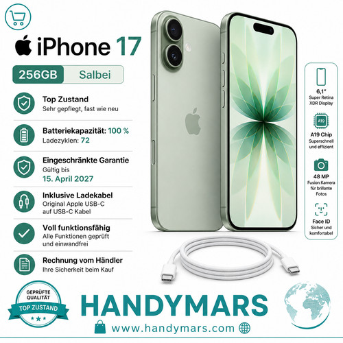 Apple iphone 256gb salvia - iphone, 17