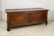 ANTICA CASSAPANCA 1700 LEGNO PLANCE NOCE MASSELLO SCOLPITA EPOCA PANCA BAULE