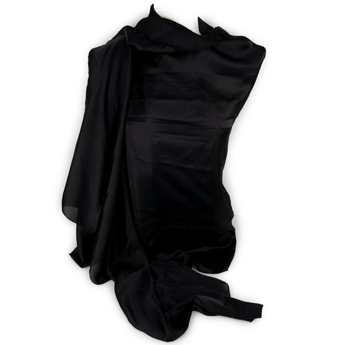 Stola nera misto - seta, donna