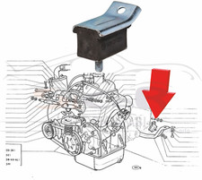 SUPPORTO MOTORE TASSELLO SOSPENSIONE LATO CAMBIO PER FIAT 500 EPOCA E PER 126