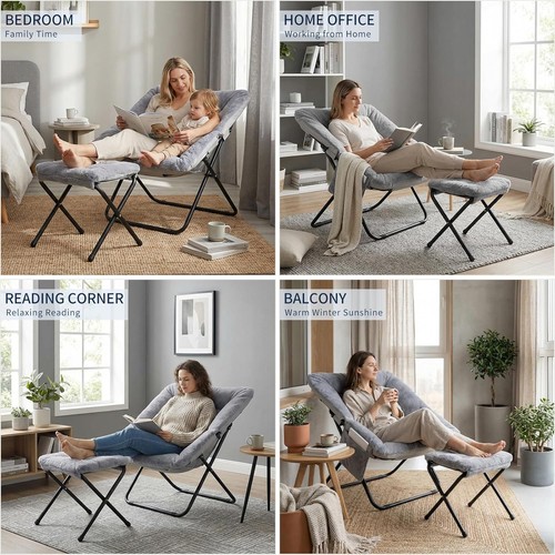 Poltrona relax con - con, sgabello