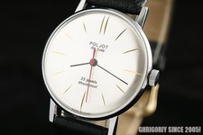 RARO orologio russo placcato oro sottile lusso POLJOT De Luxe ПОЛЕТ 1970!