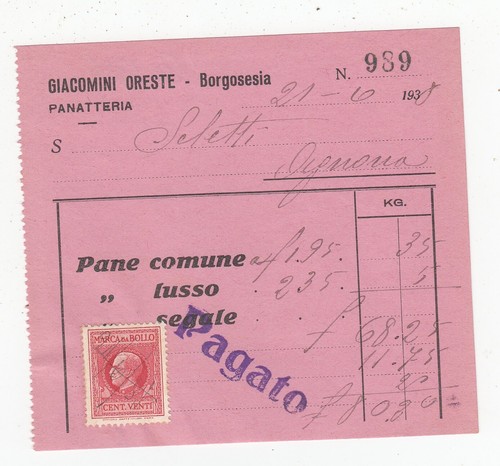 Fattura borgosesia panetteria - fattura,