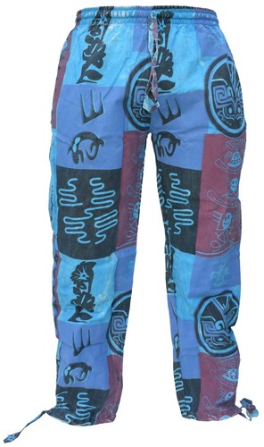 Pantaloni larghi cotone e - pantaloni,