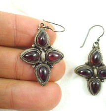 ORECCHINI ETNICI ARGENTO 925 GRANATI GRANATO 