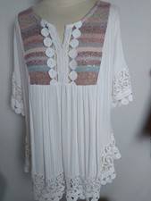 Tunica donna maglia top bianco