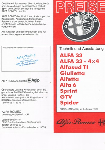 Listino prezzi alfa romeo - alfa,