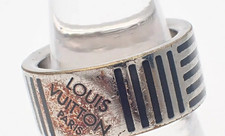 Anello Louis Vuitton Berg Damier colori M62494 argento metallo nero misura...