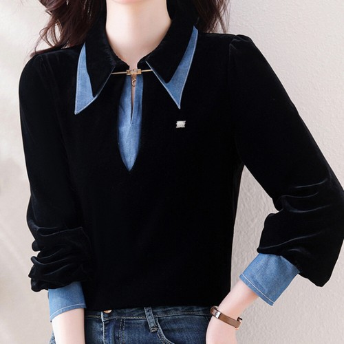 Donna velluto giuntura - donna, jeans