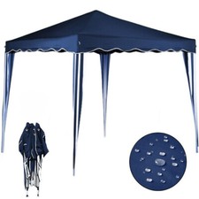 Gazebo 3x3 Pieghevole Blu Impermeabile Pieghevole Tendone Giardino Con Sacca