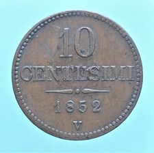 LOMBARDO VENETO FRANCESCO GIUSEPPE 10 CENTESIMI 1852 VENEZIA MONETE RAME COIN