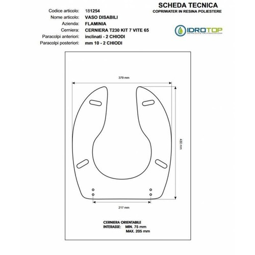 Copriwater flaminia disabili - flaminia,