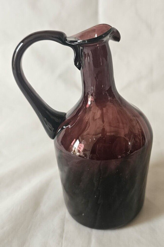Antique amethyst glass ewer - glass, /