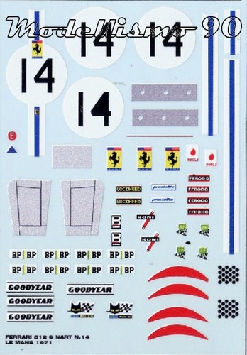 Decal ferrari 512s spider - decal, 1/43