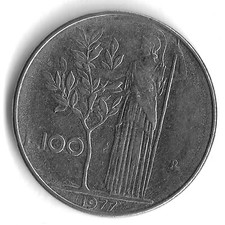 1977 Italy 100 Lire World Coin