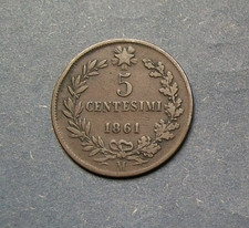 5 centesimi 1861  zecca M MILANO Vittorio Emanuele II